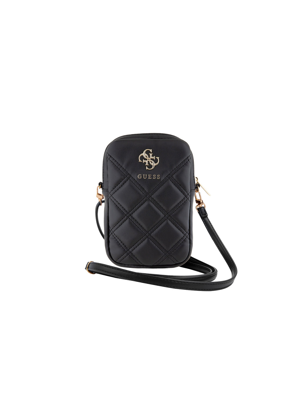 Guess 4G Metal Logo Kapitone Desen Fermuarlı PU Deri – Çapraz Vücut Çantası