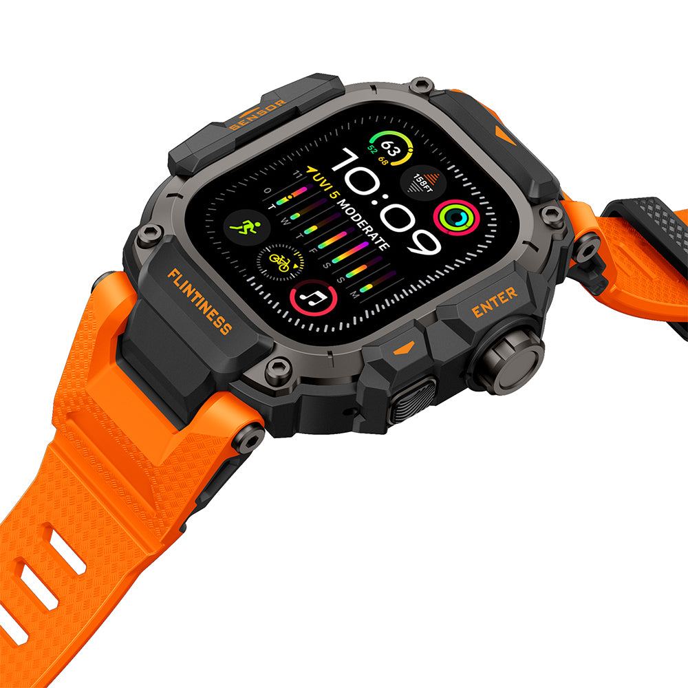 Mohseven Punk Fortress Silikon Kordon ve Koruyucu Kasa – Apple Watch Ultra 49 mm