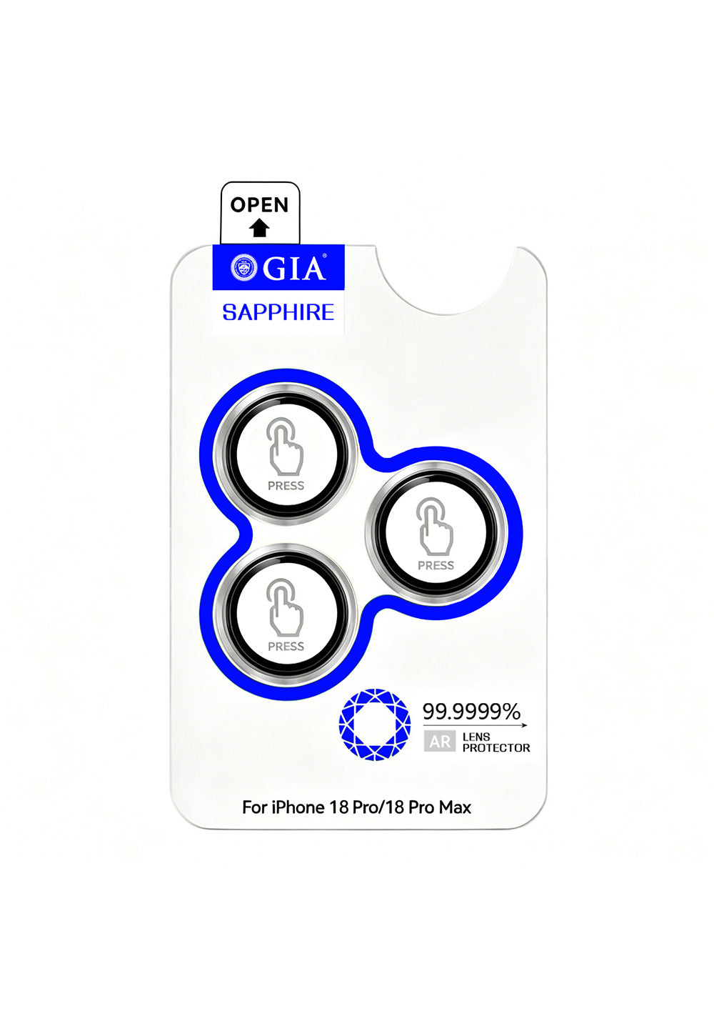 Mohseven Sapphire One by One Alüminyum Safir – iPhone 18 Pro Lens Koruyucusu