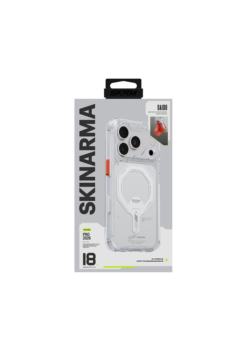 Skinarma Şeffaf Saido Mag-Charge – iPhone 18 Pro Max Kılıfı