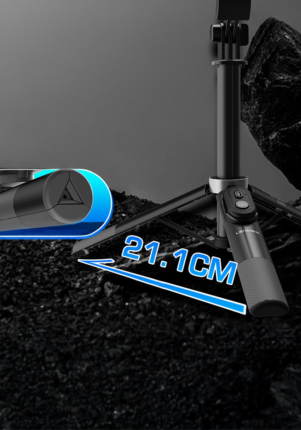 Lenyes LPH122 – 75 cm Bluetooth Kumandalı Mini Tripod