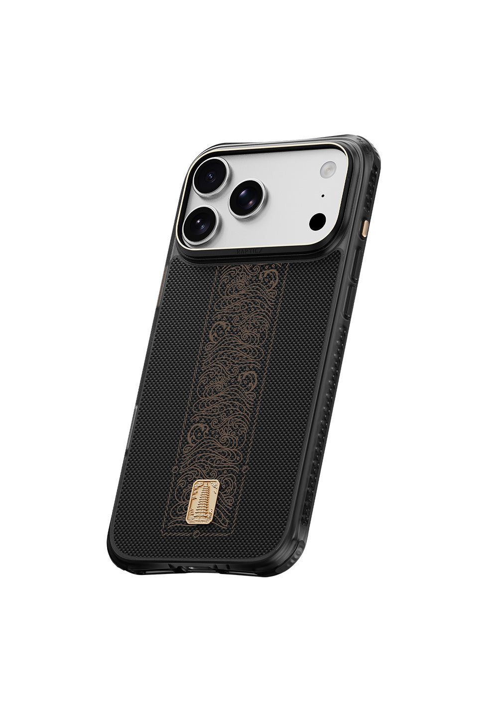 Raptic Aramid Dual Rise 24 Ayar Altın Kaplamalı Karbon – iPhone 18 Pro Kılıfı