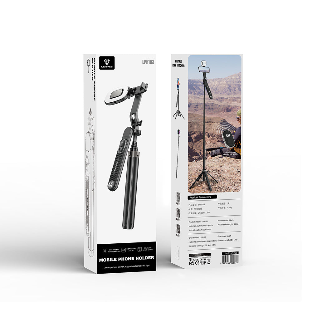 Lenyes LPH103 – 180 cm Kumandalı Tripod ve Selfie Çubuğu