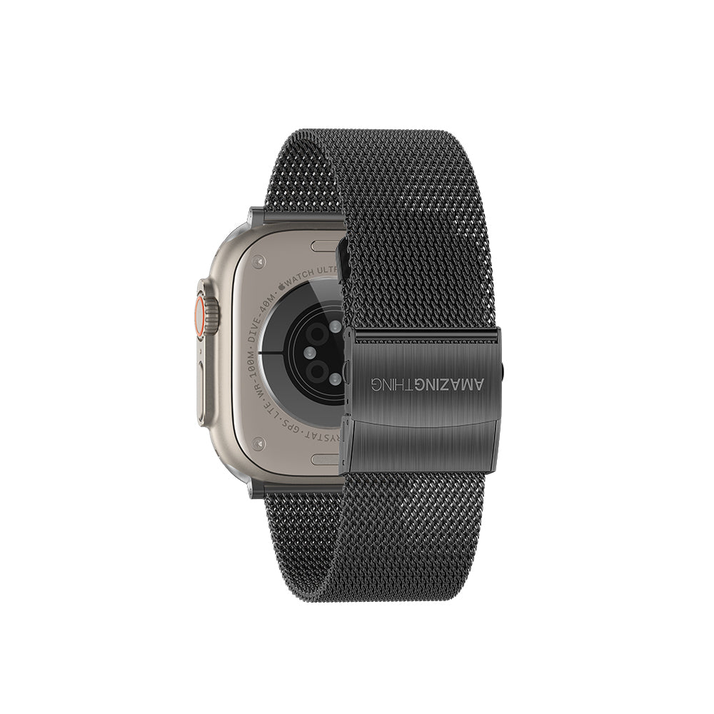 Amazingthing Titan Metal Metal Örgü Kordon – Apple Watch 45/46/49 mm