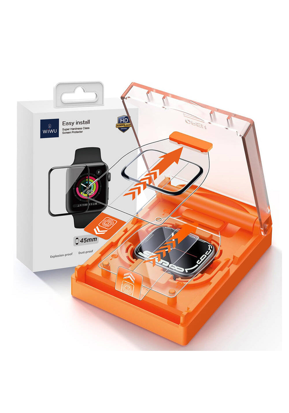 Wiwu Wi-JD105 Easy Install PMMA PET Ekran Koruma Seti – Apple Watch 44 mm