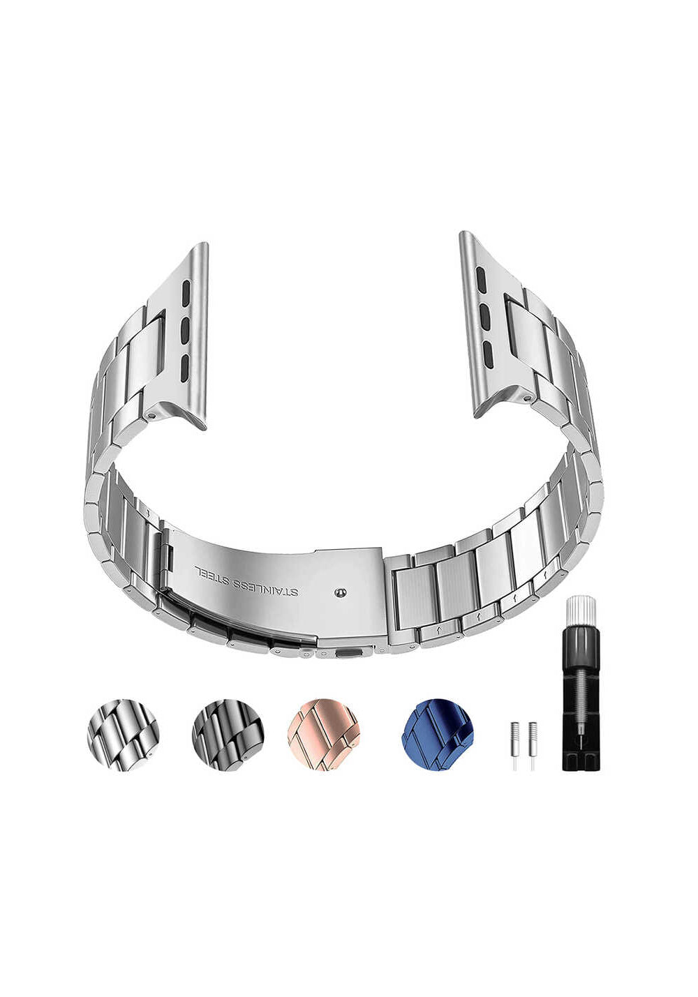 Wiwu Ultra Thin Steel Belt Three Beads Metal Kordon – Apple Watch 42/44/49 mm