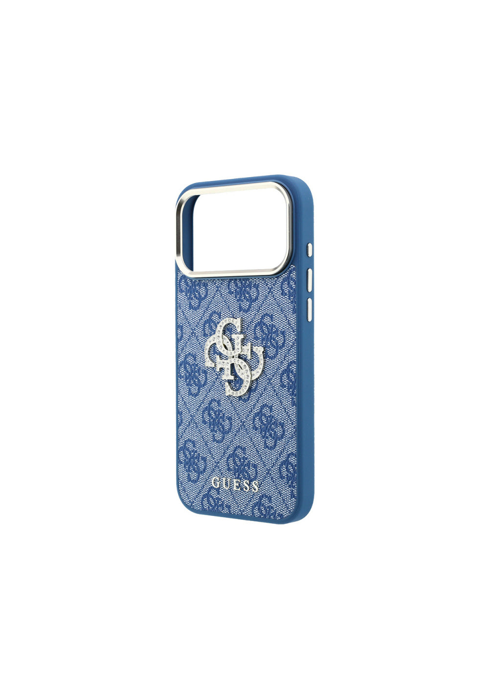 Guess 4G Büyük Taşlı Resin Logolu PU – iPhone 18 Pro Max Kılıfı