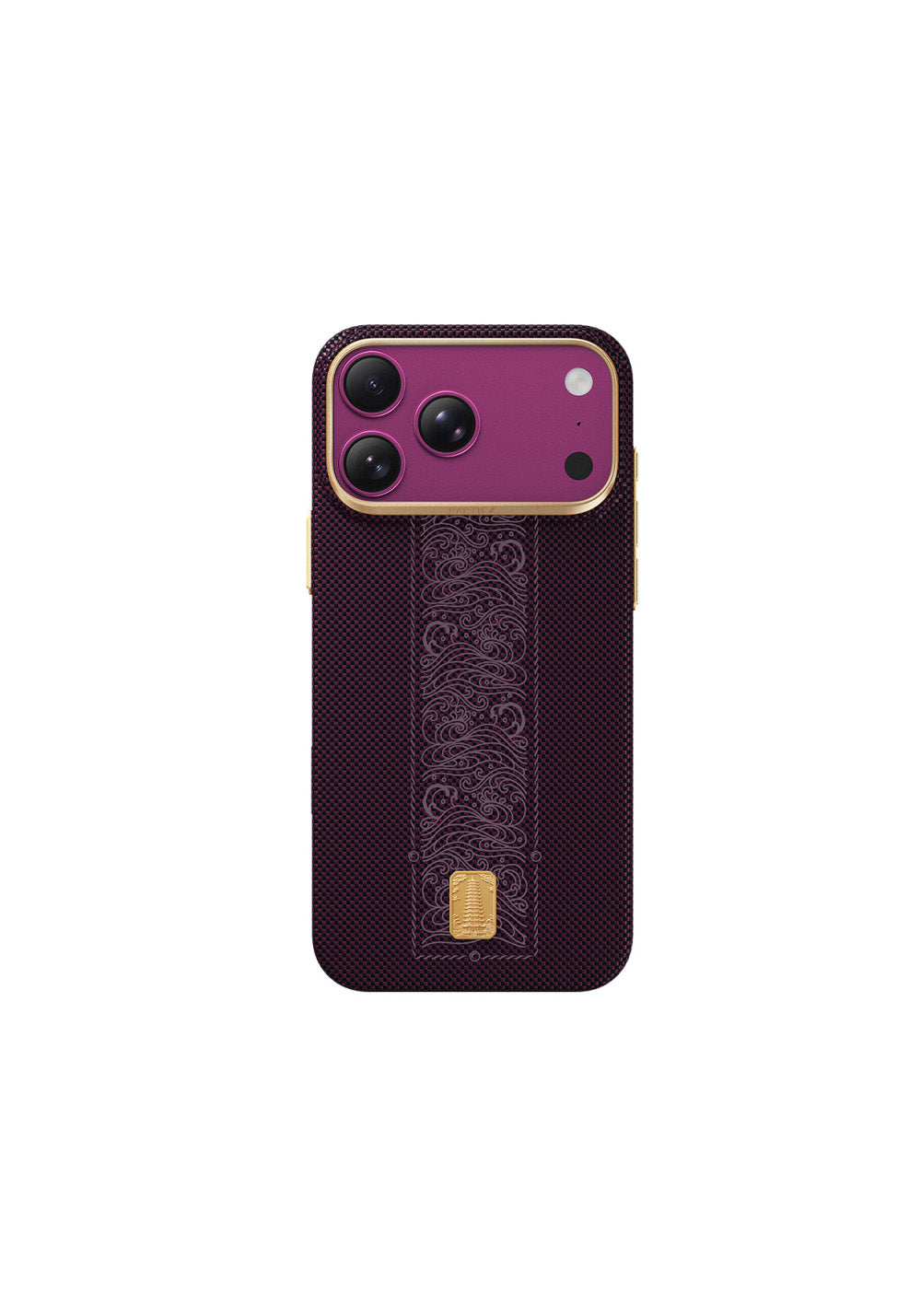 Raptic Aramid Skin Rise 24 Ayar Altın Kaplamalı Karbon – iPhone 18 Pro Max Kılıfı