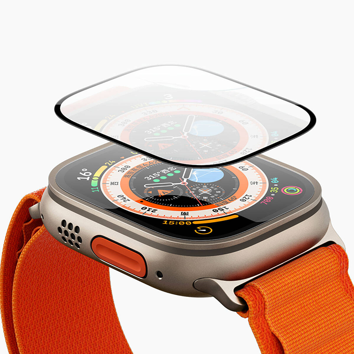 Benks Anti-Reflective Uygulama Aparatlı Temperli Cam – Apple Watch Ultra 49 mm