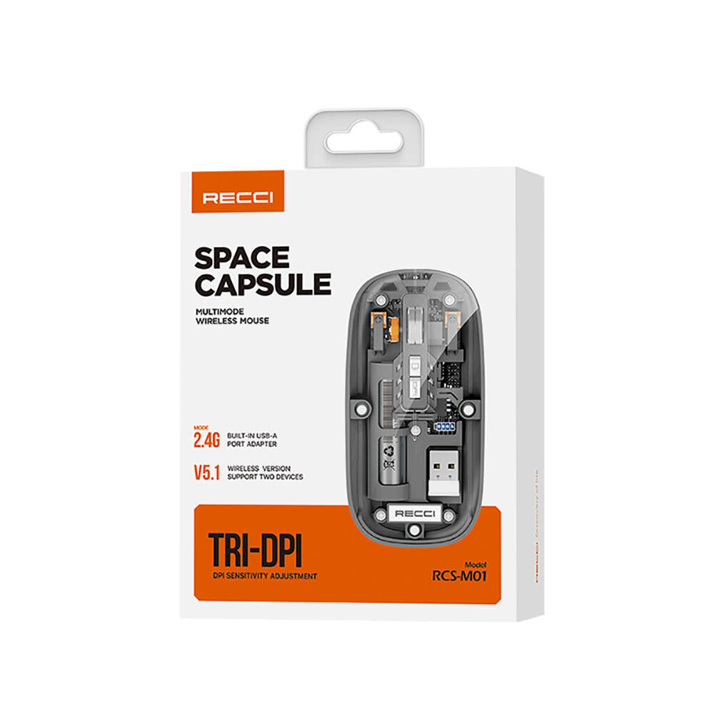 Recci RCS-M01 Space Capsule – Üç Cihaz İçin Kablosuz Mouse