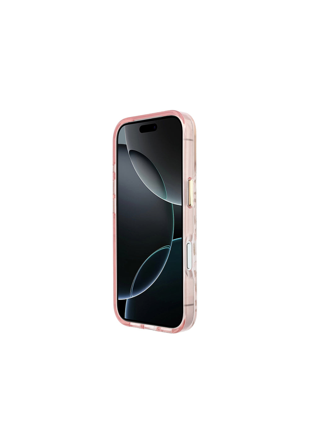 Guess Üçgen Logolu Simli Leopar Desenli – iPhone 18 Pro Kılıfı