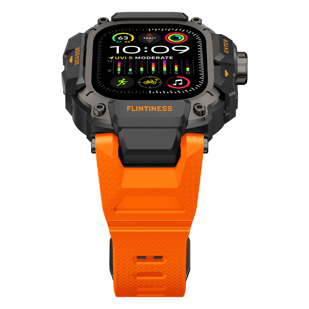 Mohseven Punk Fortress Silikon Kordon ve Koruyucu Kasa – Apple Watch Ultra 49 mm