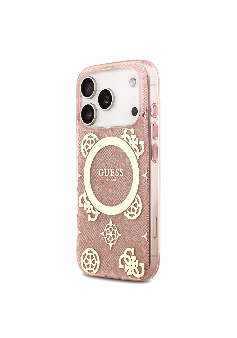 Guess IML Peony ve 4G Desenli Klasik Logolu – iPhone 18 Pro Max Kılıfı