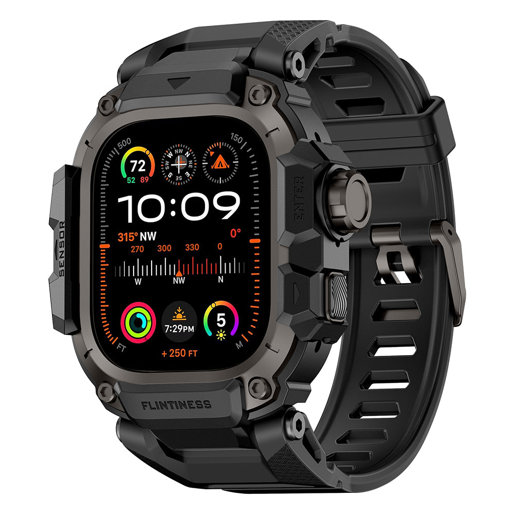 Mohseven Punk Fortress Silikon Kordon ve Koruyucu Kasa – Apple Watch Ultra 49 mm