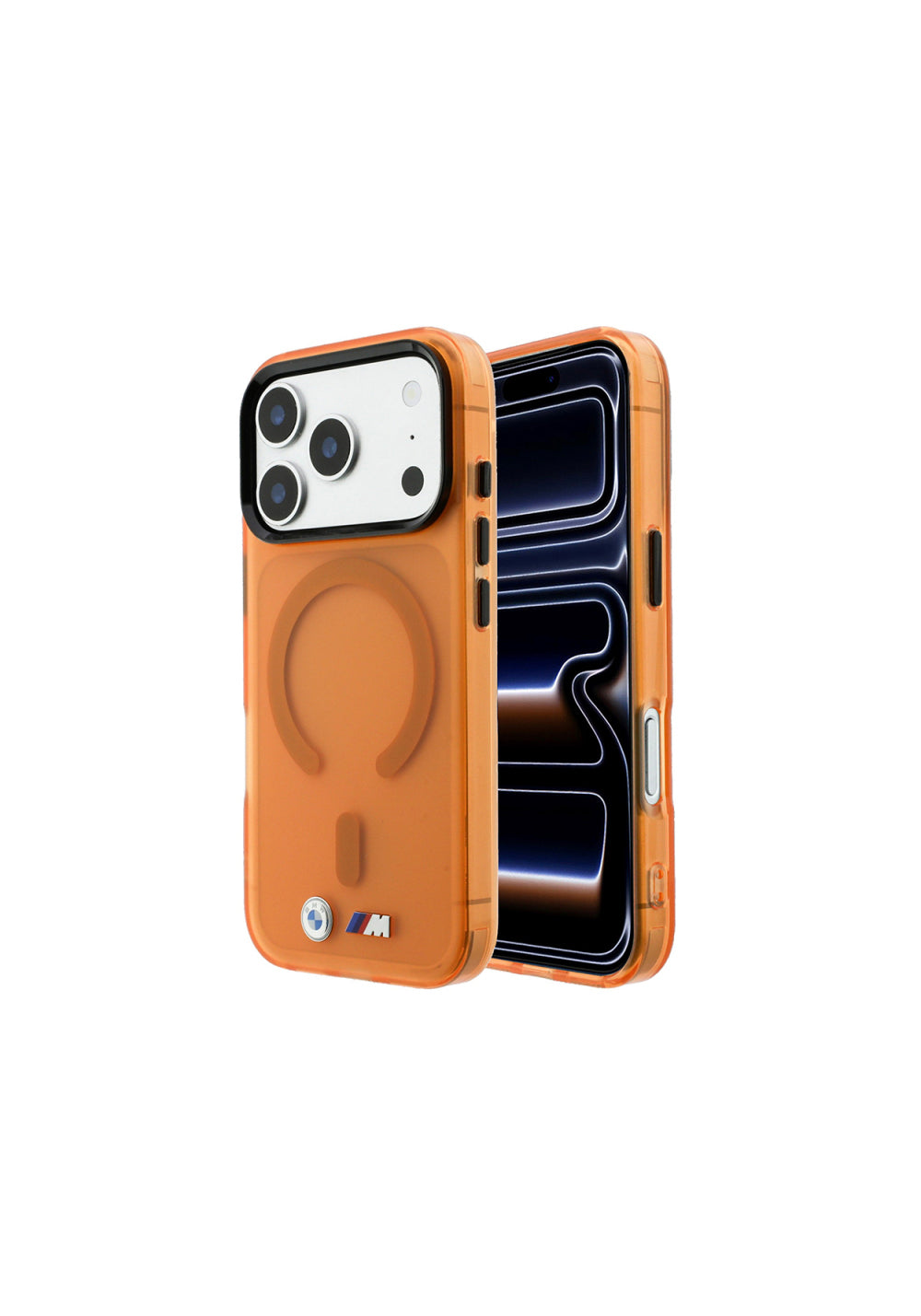 BMW Metal Buton Tasarımlı Buzlu IML Baskılı – iPhone 18 Pro Max Kılıfı