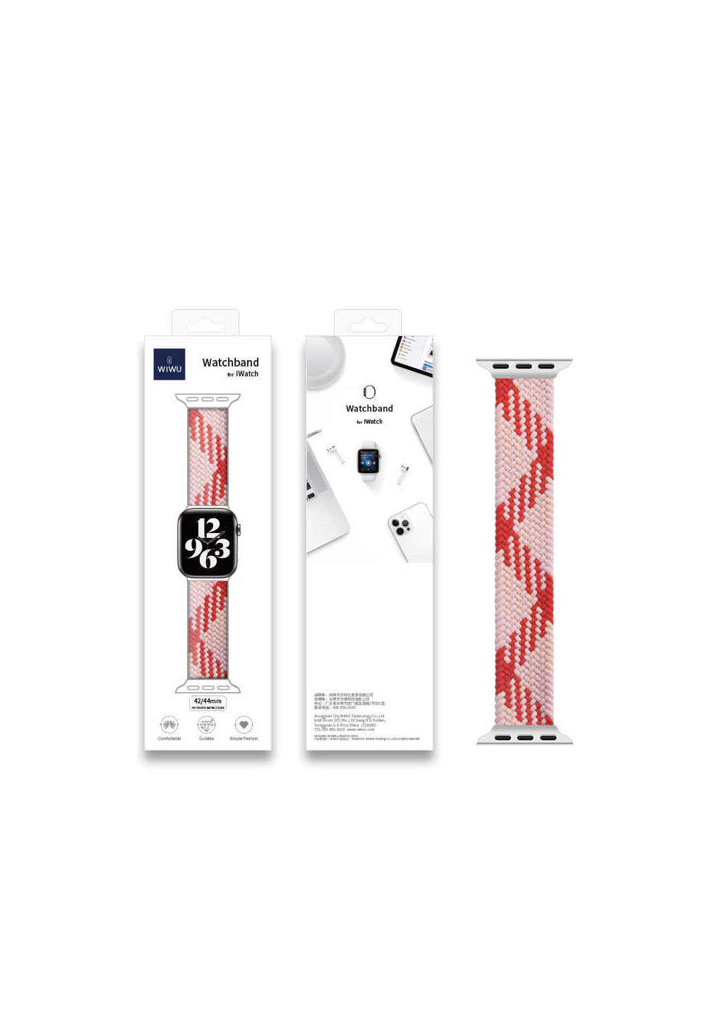 Wiwu Braided Solo Loop Contrast S Kontrast Örgü Kordon – Apple Watch 42/44/49 mm