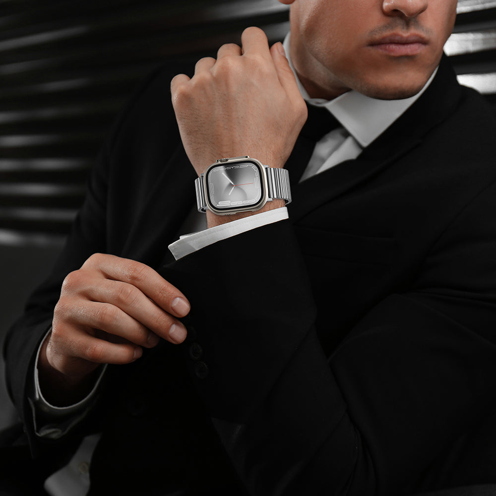 Amazingthing Titan Steel Çelik Kordon – Apple Watch 45/46/49 mm