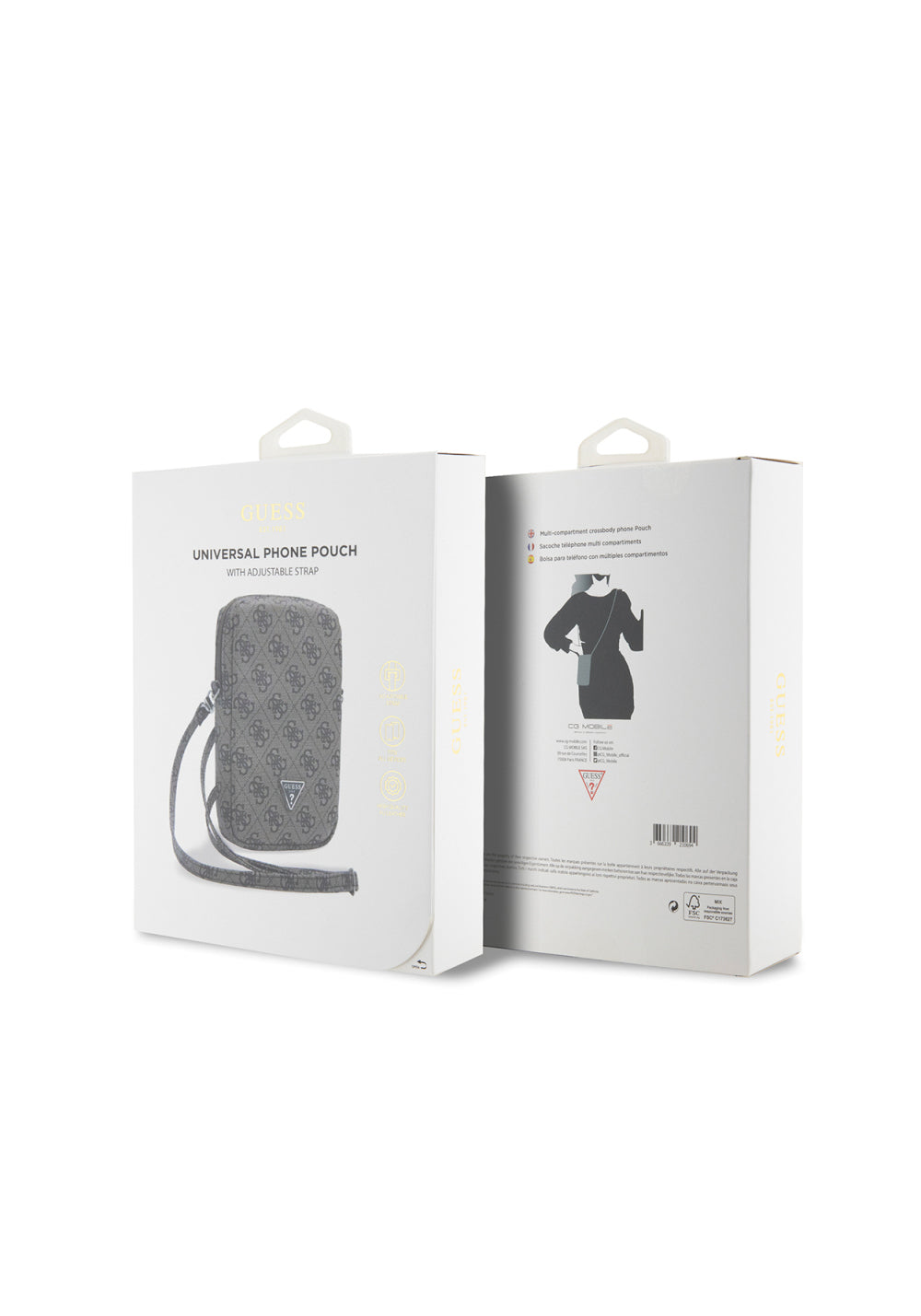 Guess 4G Desen Üçgen Logo Fermuarlı – Çapraz Vücut Çantası