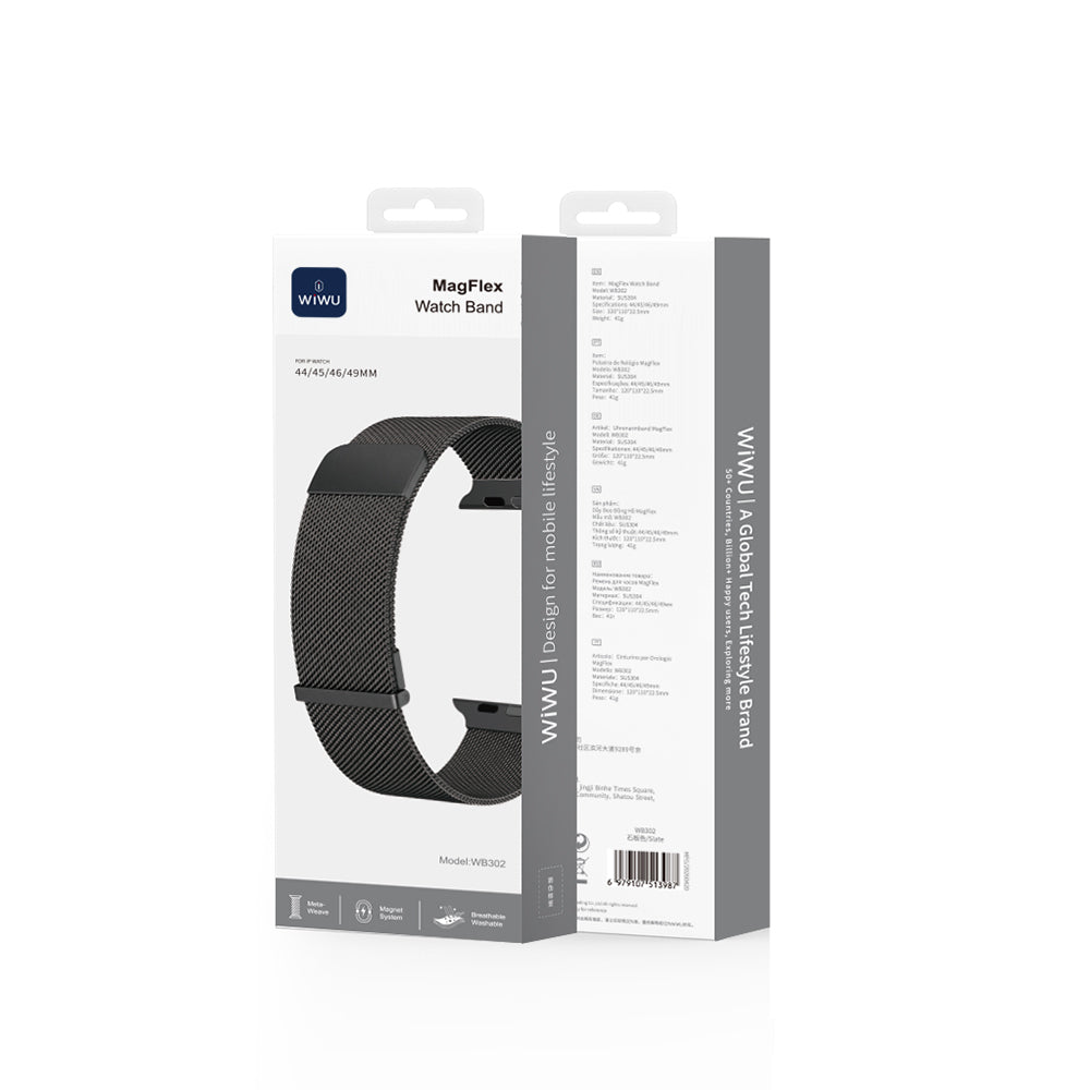 Wiwu MagFlex Secure Manyetik Metal Kordon – Apple Watch 42/44/45/46/49 mm