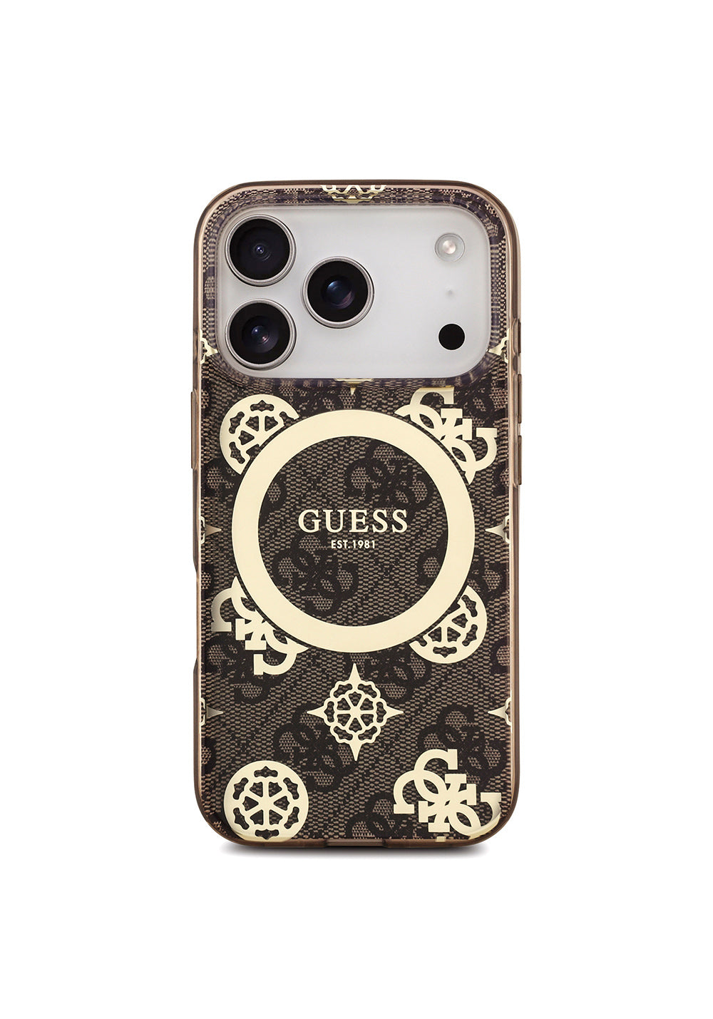 Guess IML Peony ve 4G Desenli Klasik Logolu – iPhone 18 Pro Max Kılıfı