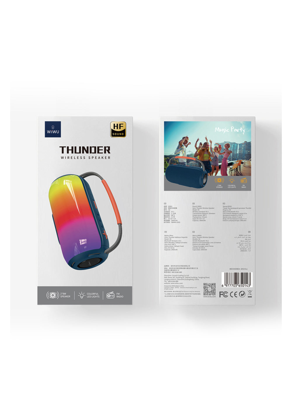Wiwu H6 16W RGB Taşınabilir Bluetooth Hoparlör