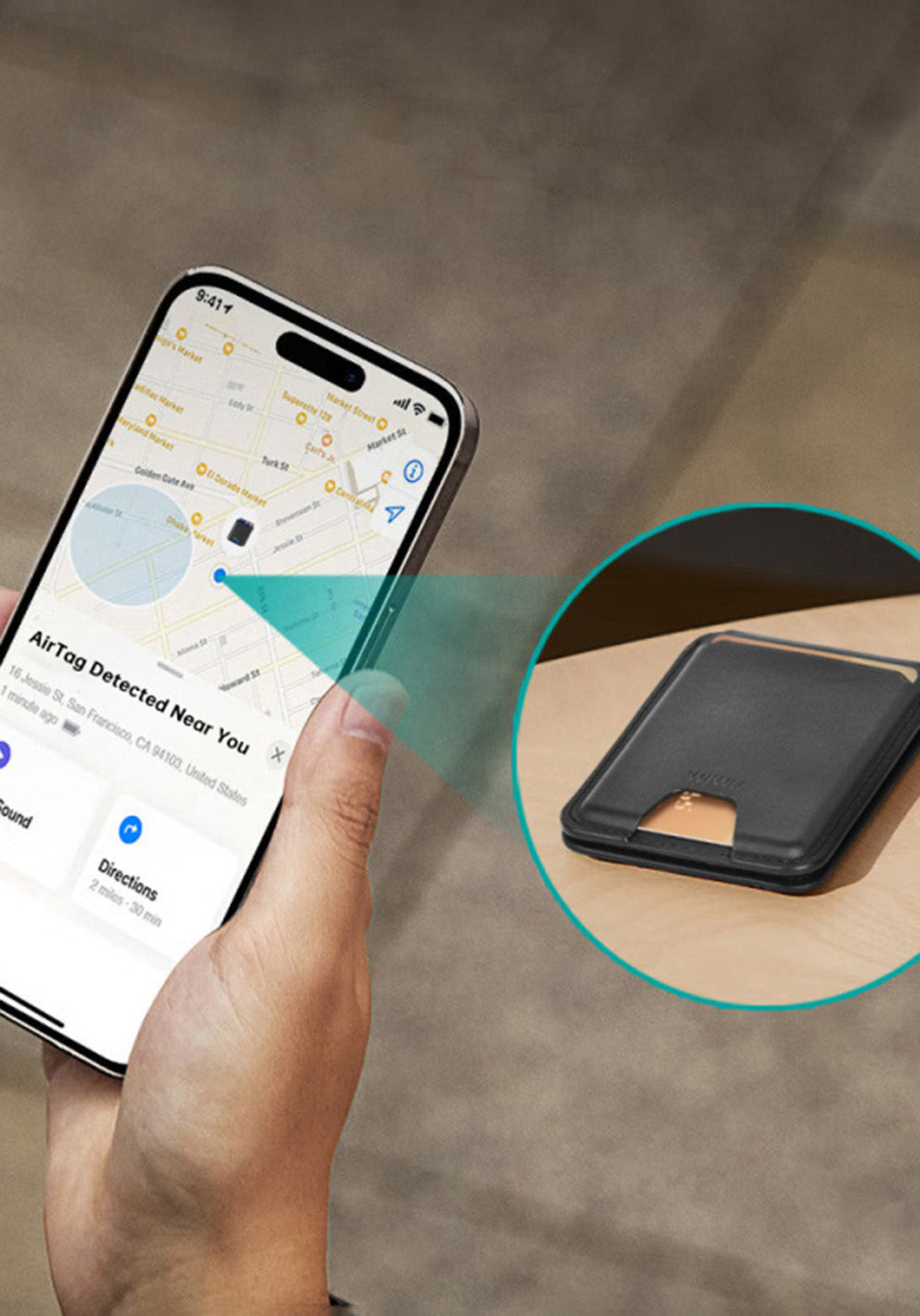 Wiwu MW-005 Find My Destekli Standlı Manyetik Kartlık
