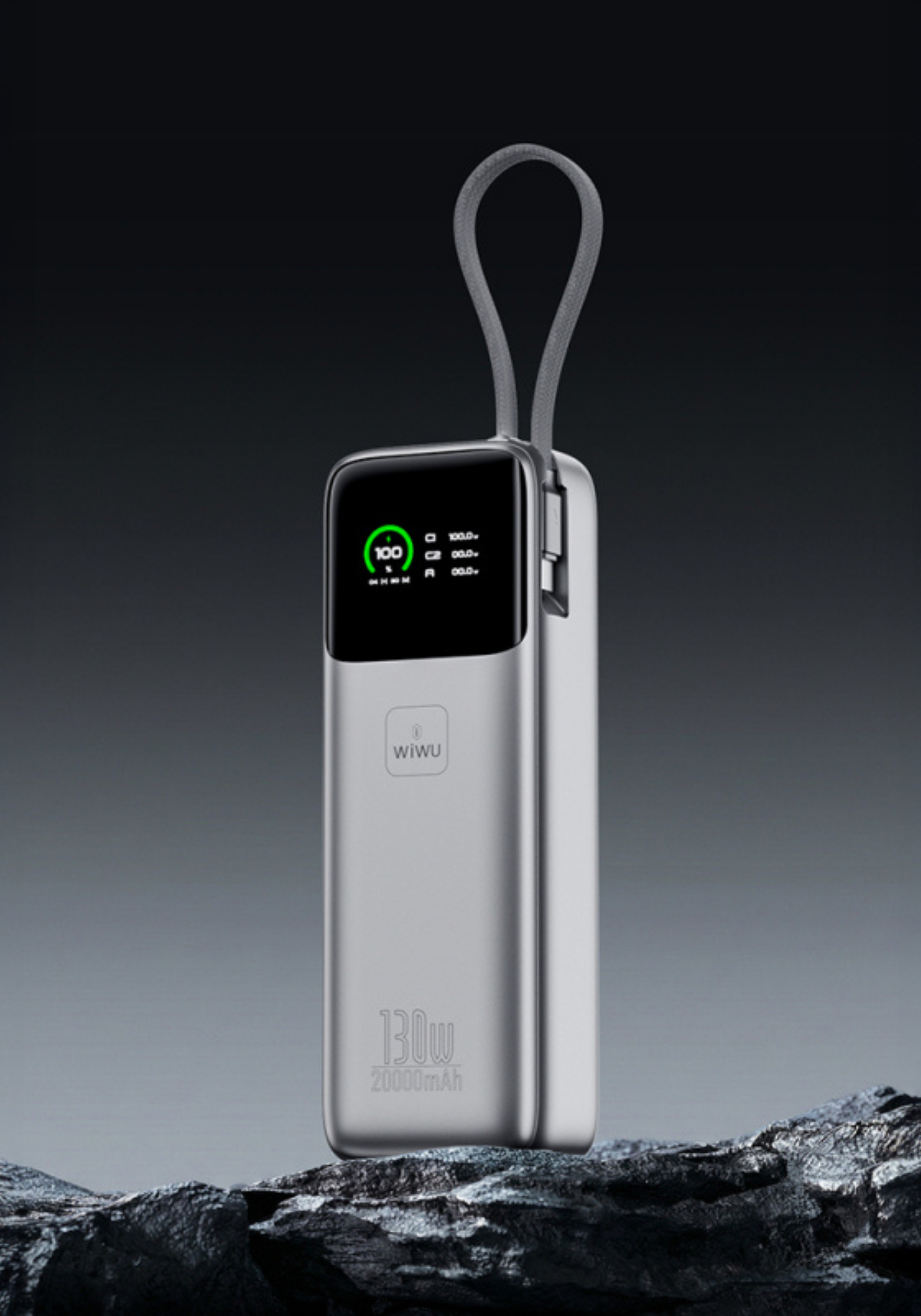 WiWU PM301 Power Mega 130W 20000mAh Hızlı Şarj Powerbank – Silver