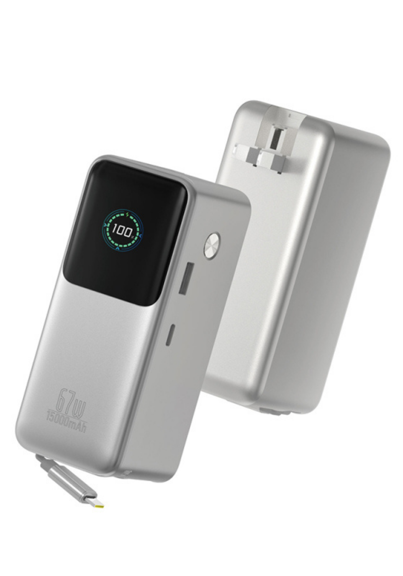 WiWU PM501 Power Mega 67W 15000mAh Şarj Cihazı, Kablo ve Powerbank – Silver