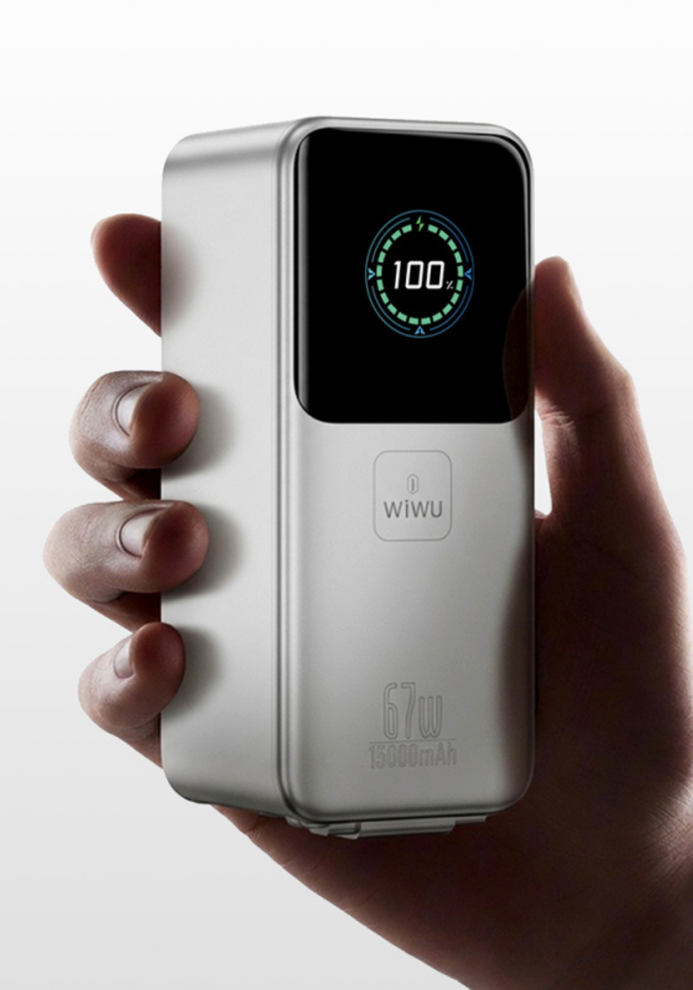 WiWU PM501 Power Mega 67W 15000mAh Şarj Cihazı, Kablo ve Powerbank – Silver