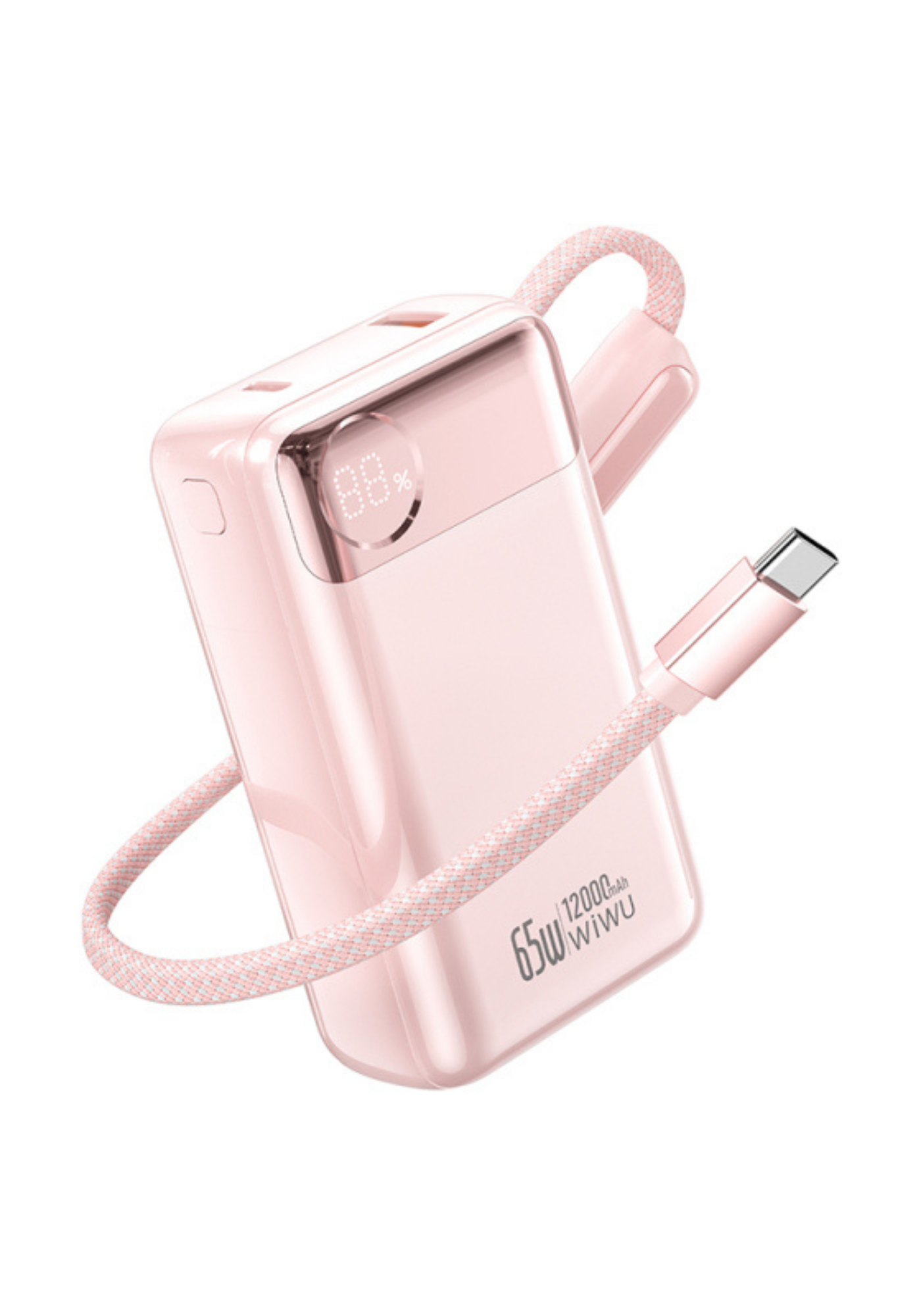 WiWU T132 Power Plus 65W 12000mAh Type-C Kablolu PD Hızlı Şarj Powerbank