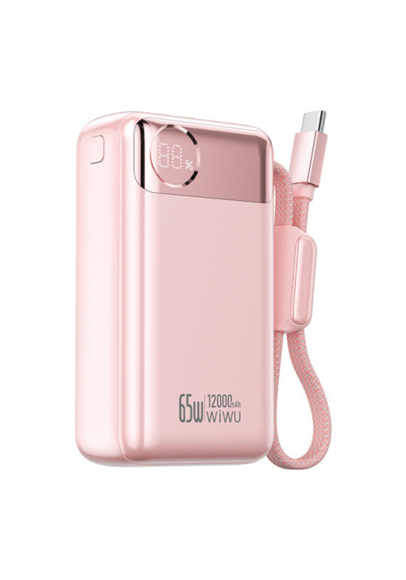 WiWU T132 Power Plus 65W 12000mAh Type-C Kablolu PD Hızlı Şarj Powerbank