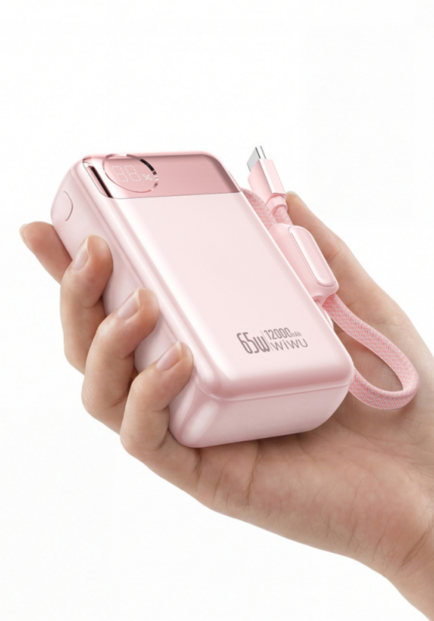WiWU T132 Power Plus 65W 12000mAh Type-C Kablolu PD Hızlı Şarj Powerbank