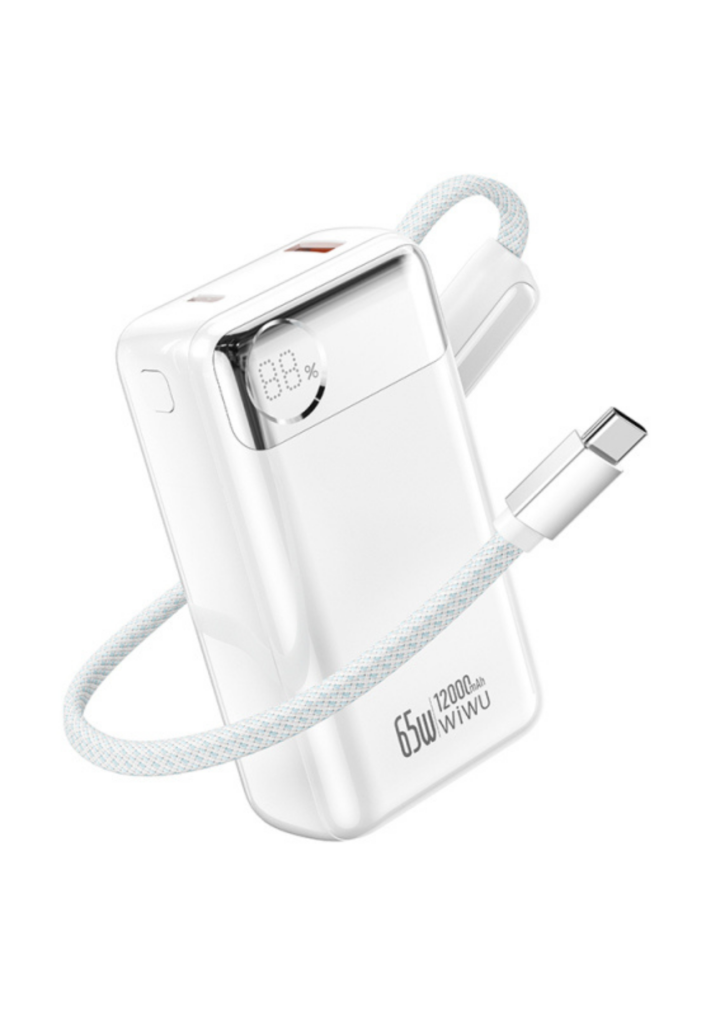 WiWU T132 Power Plus 65W 12000mAh Type-C Kablolu PD Hızlı Şarj Powerbank