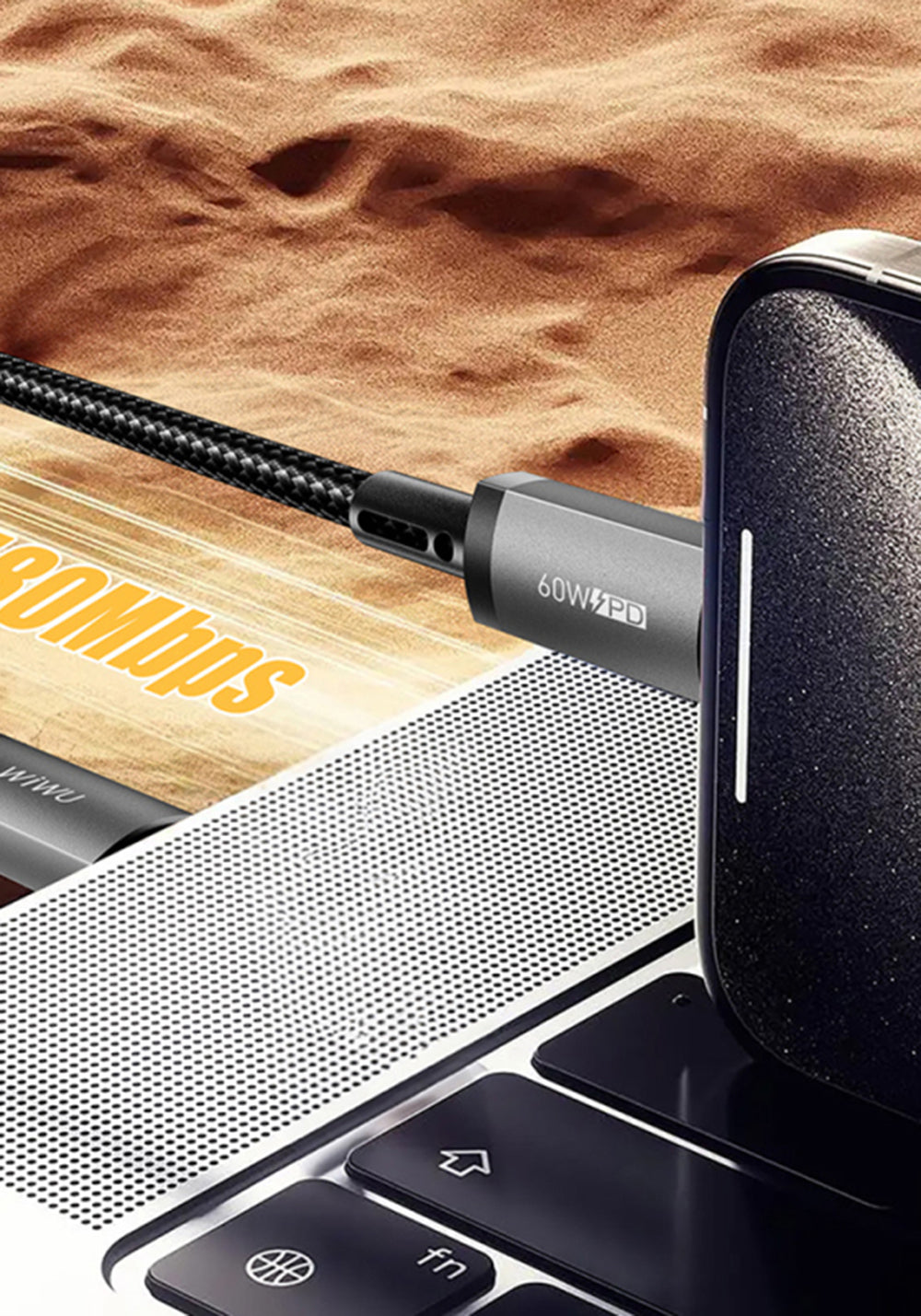 Wiwu Wi-C057 USB-C – USB-C 60W Şarj Kablosu 1 m