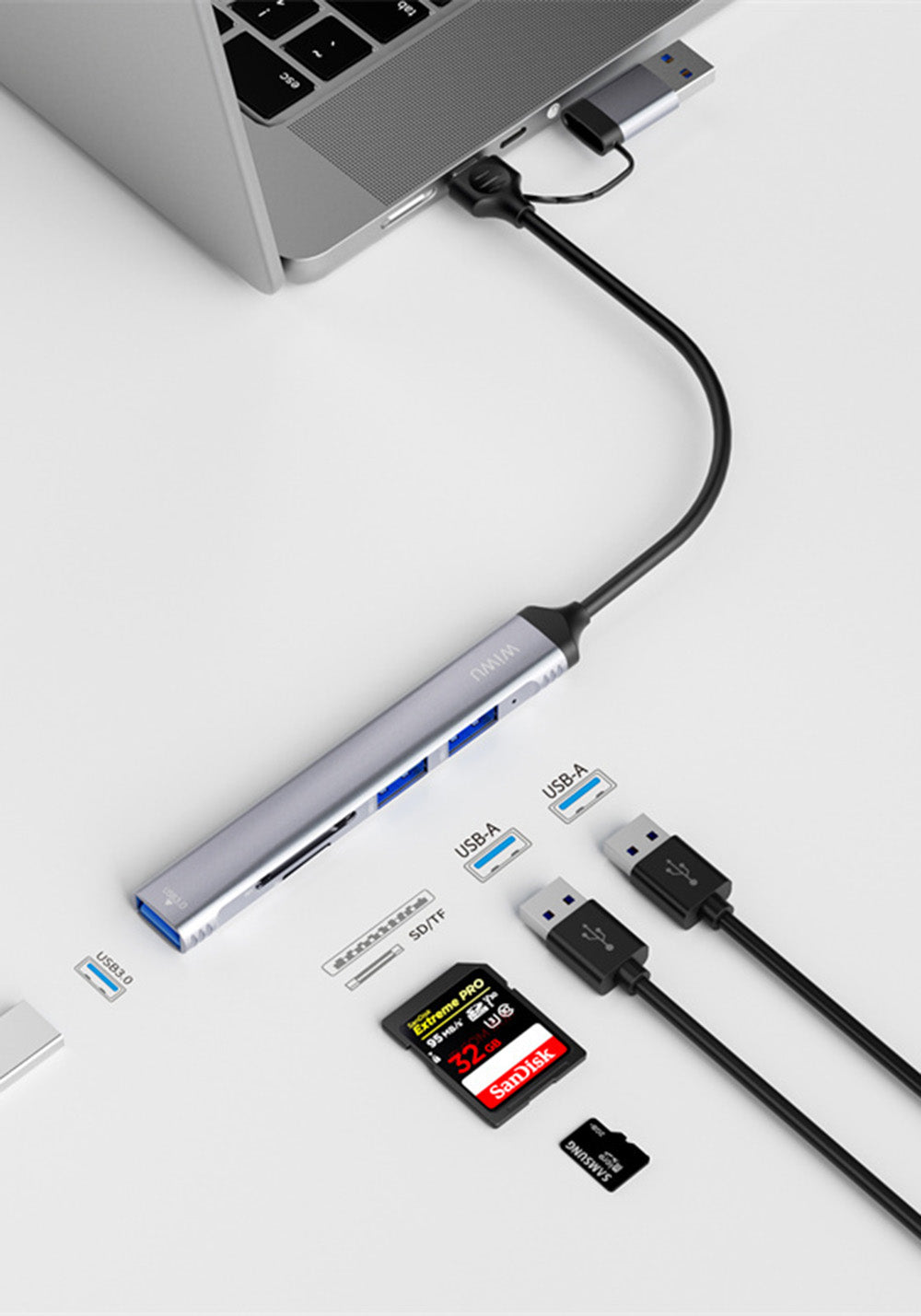 Wiwu Wi-HB003 5’si 1 Arada USB-C Hub