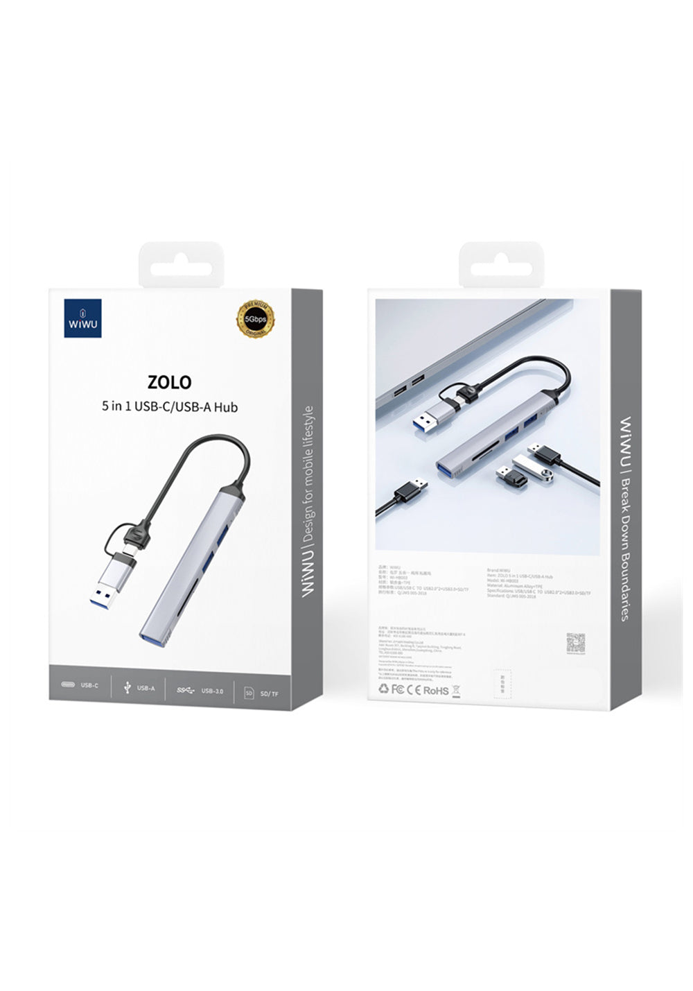 Wiwu Wi-HB003 5’si 1 Arada USB-C Hub