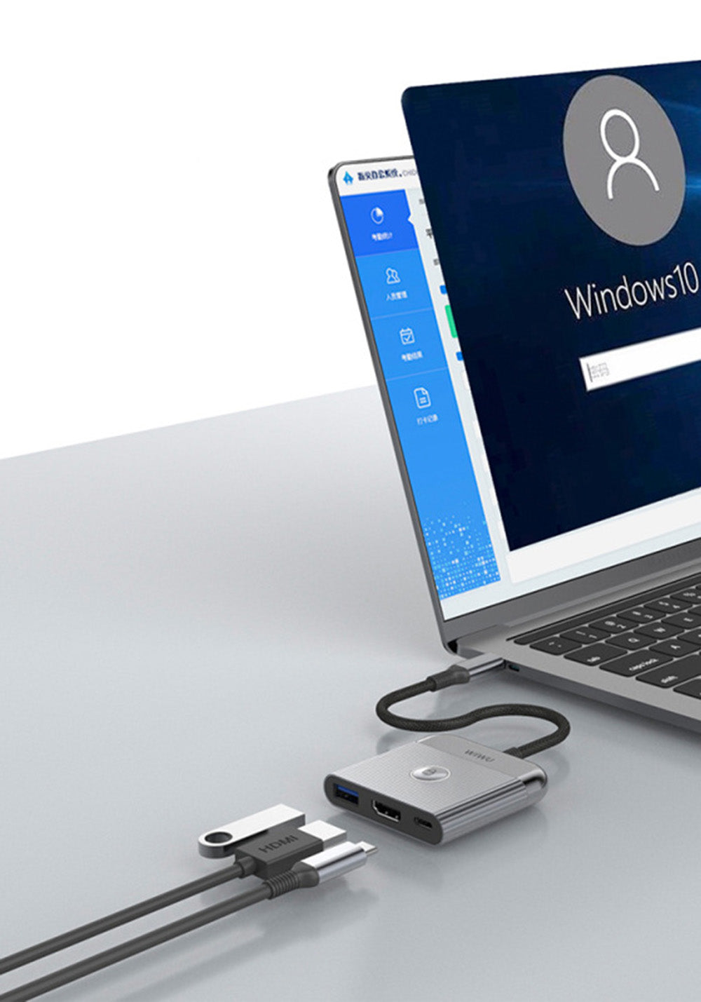 Wiwu Wi-HB8002 3’si 1 Arada USB-C Hub HDMI PD 100W
