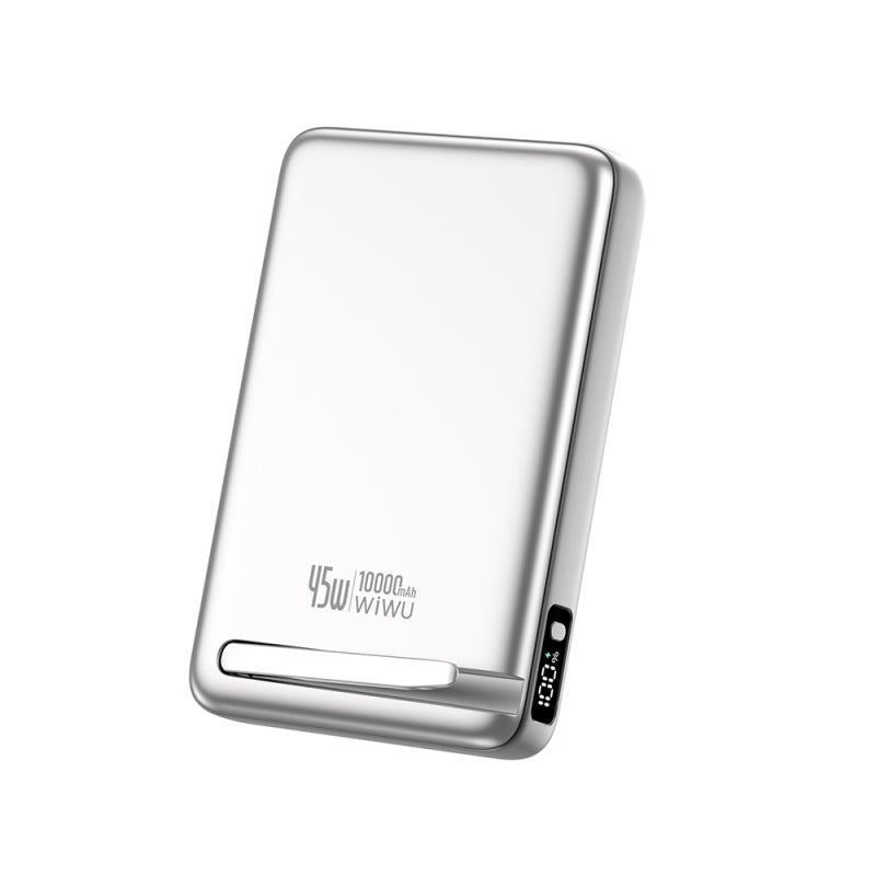 WiWU WI-P090 Mag Pro Qi2 10000mAh Manyetik Kablosuz Powerbank – Silver