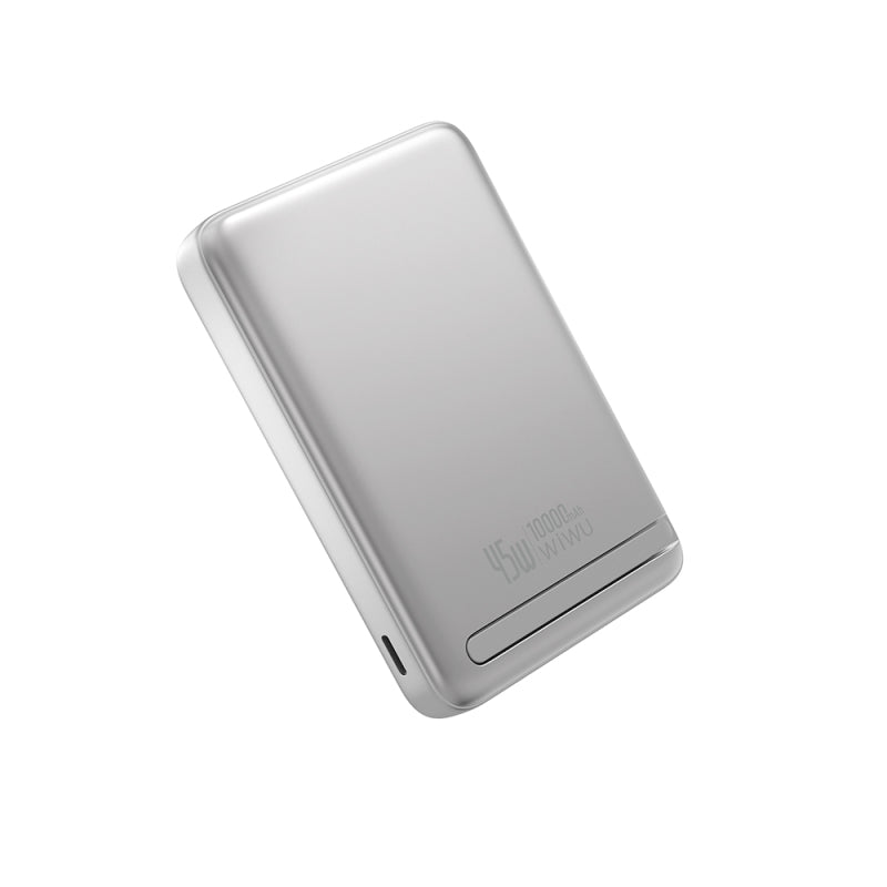 WiWU WI-P090 Mag Pro Qi2 10000mAh Manyetik Kablosuz Powerbank – Silver