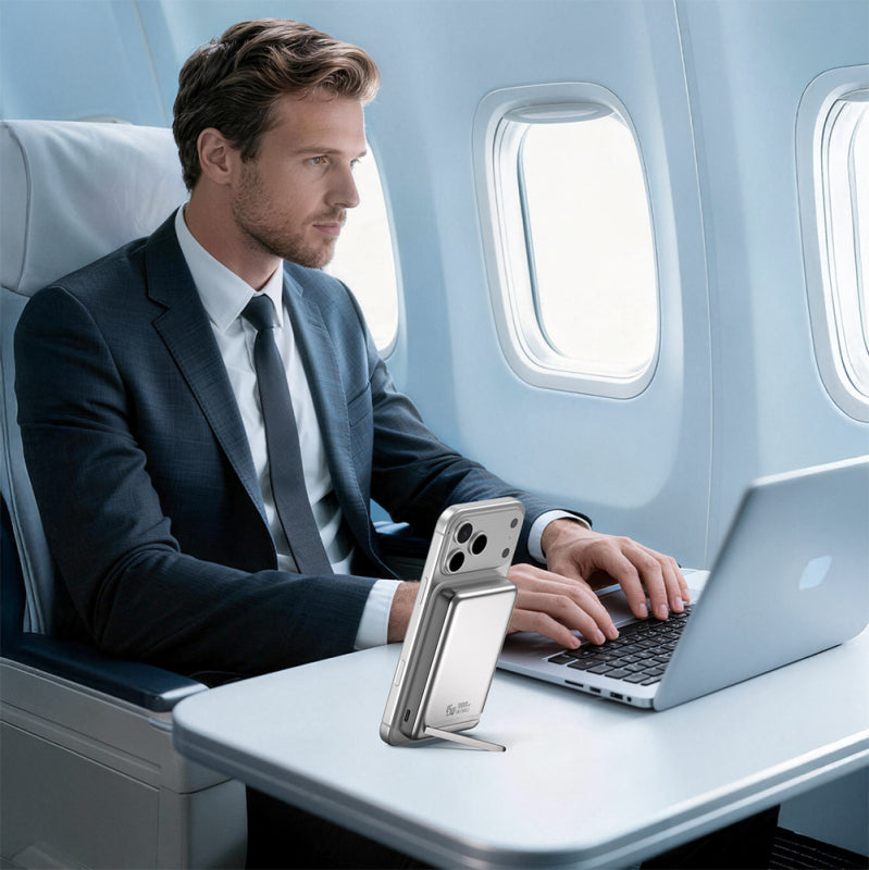 WiWU WI-P090 Mag Pro Qi2 10000mAh Manyetik Kablosuz Powerbank – Silver