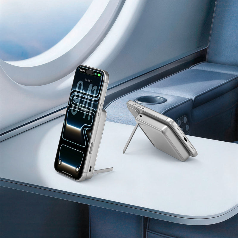 WiWU WI-P090 Mag Pro Qi2 10000mAh Manyetik Kablosuz Powerbank – Silver